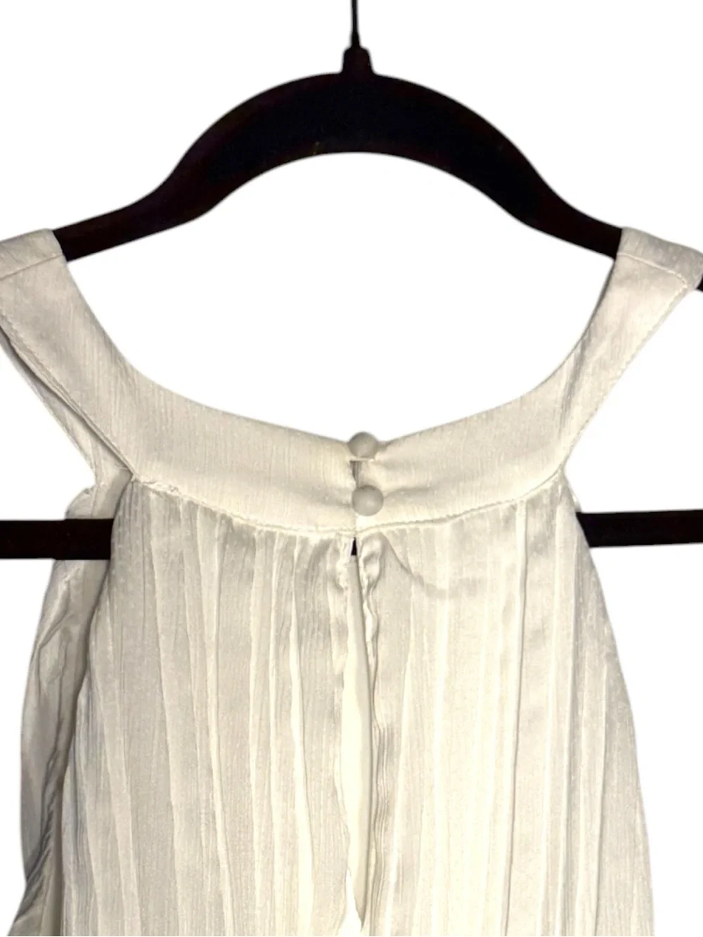 Size L Lulus Tier and Far White Tiered Pleated Halter Midi Dress - Picture 7 of 10